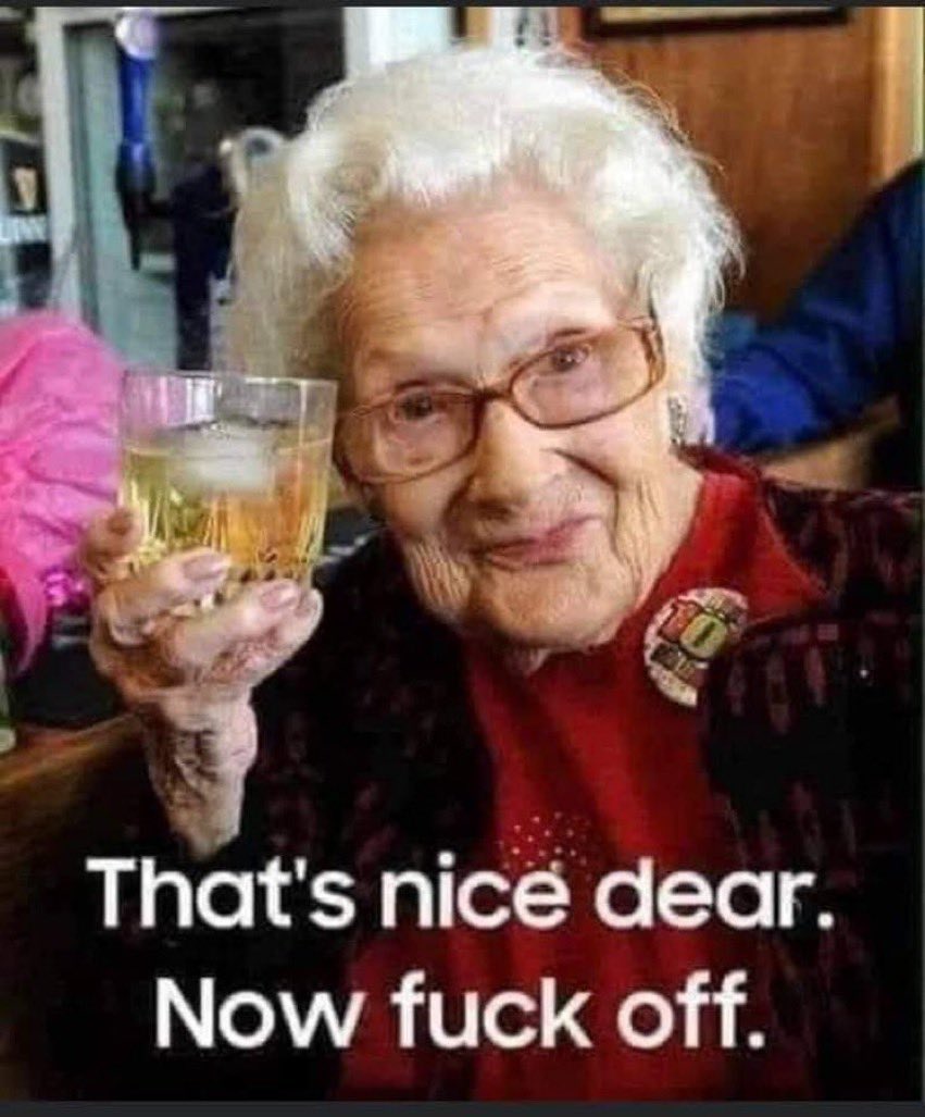 CalvinSwine905's tweet photo. @Jamesjonesik8 To #LiberalMan who’s leaving #America… 
“That’s nice dear. Now #FuckOff.”—#Granny https://t.co/2KJhmIK6TM