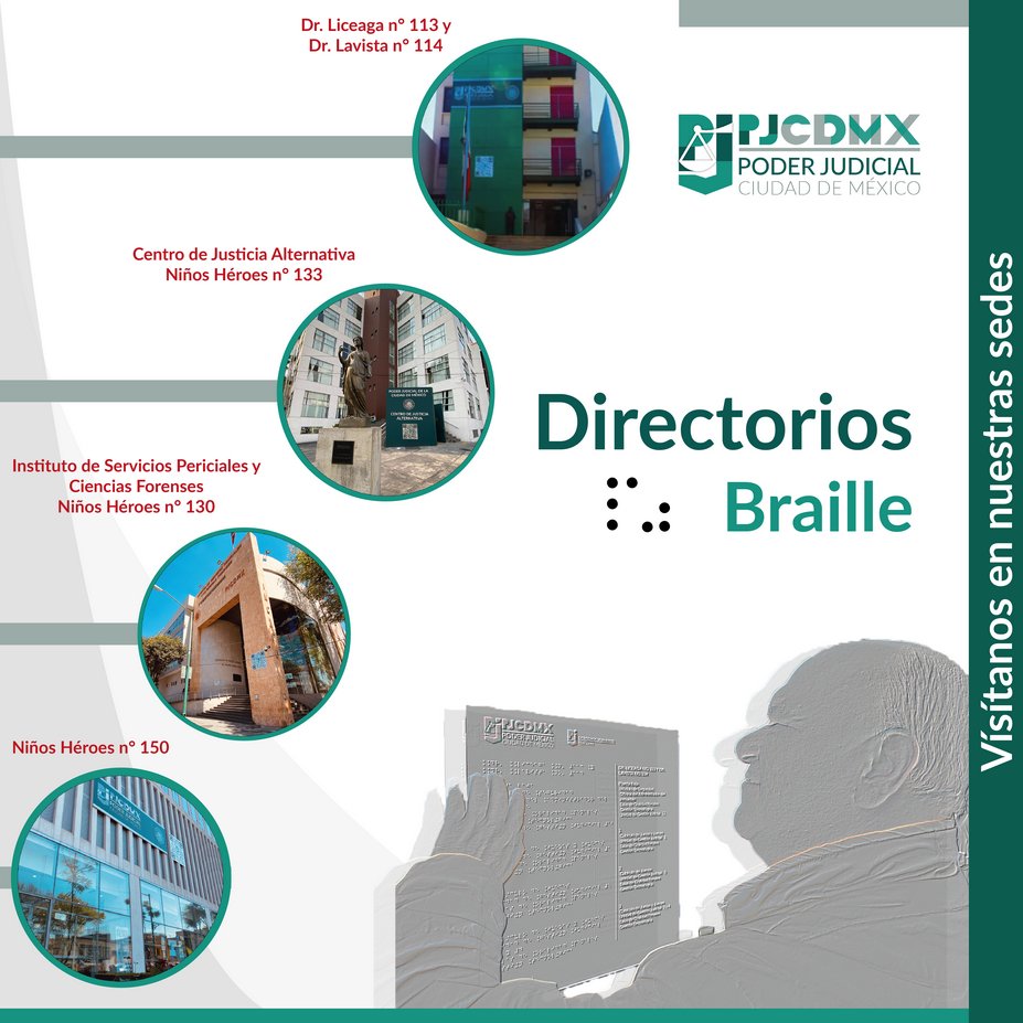 PJCDMX's tweet image. 📍 El #PJCDMX fortalece el acceso a la justicia con directorios en sistema Braille en diversas sedes, garantizando inclusión y orientación para personas con discapacidad visual

👉 Conoce más sobre nuestros servicios y espacios accesibles

#Accesibilidad #Inclusión #Justicia