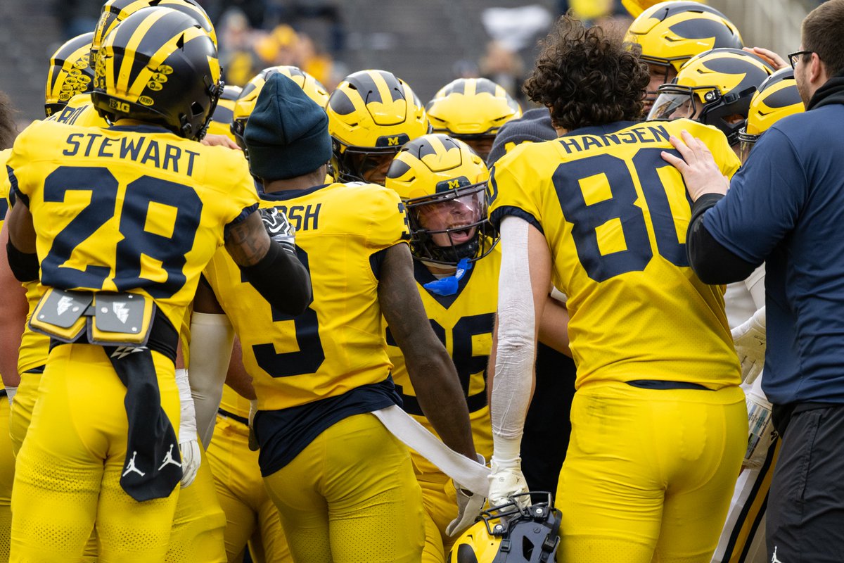 UMichFootball's tweet photo. Celebrating the game-winning TD with @TomasOmeara https://t.co/amSl4dE5yX