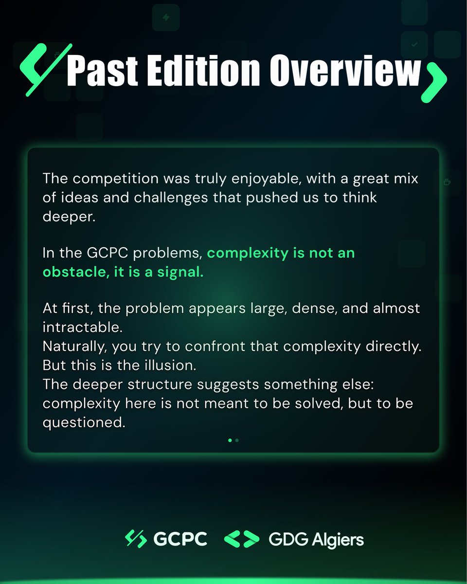 GDG_Algiers's tweet image. What makes a #GCPC problem? 🧬 #GDG #GDGAlgiers #GCPC #tech