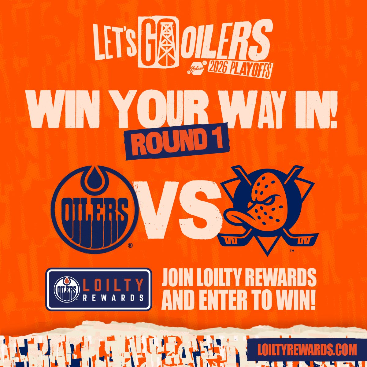 EdmontonOilers's tweet photo. You could win a pair of lower-bowl seats for Game 1 between the #Oilers &amp; Ducks on Monday at @RogersPlace with LOILTY Rewards! Cash in 200 points to enter.

➡️ https://t.co/1g3zjr3eU9 https://t.co/MPXKyEImje