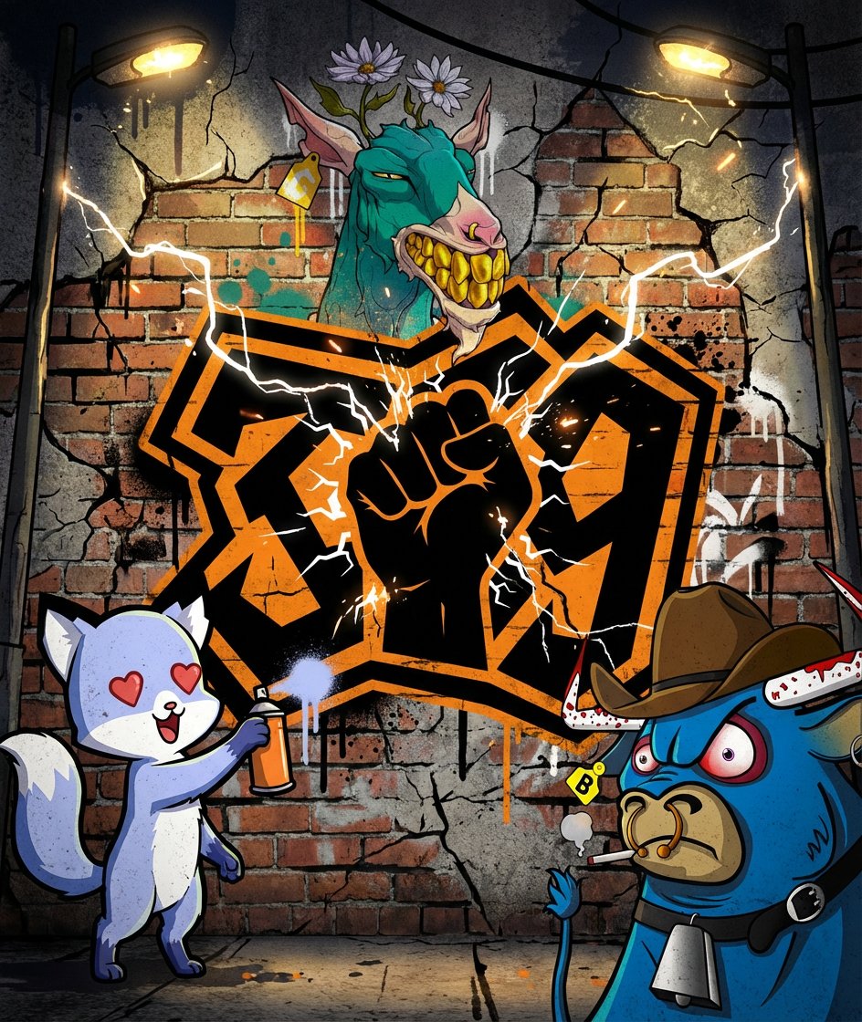 Dexter07_OG's tweet photo. This fox drew graffiti on the wall symbolizing the power of the community #369Goat
@the_G_O_A_T_s @abpmoon @boolonape @Bullies_on_Ape @foxyfam_ https://t.co/tb18RwvE3u