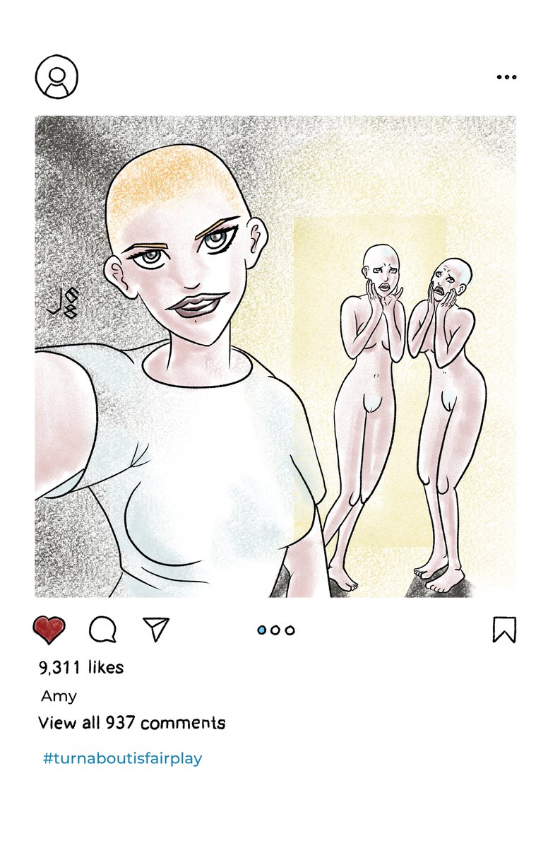 shaverita's tweet photo. And... this is how this little story ends: with a buzzcut and two hair removals. Thaks to J68 artwork! https://t.co/SMiNcT2cdR