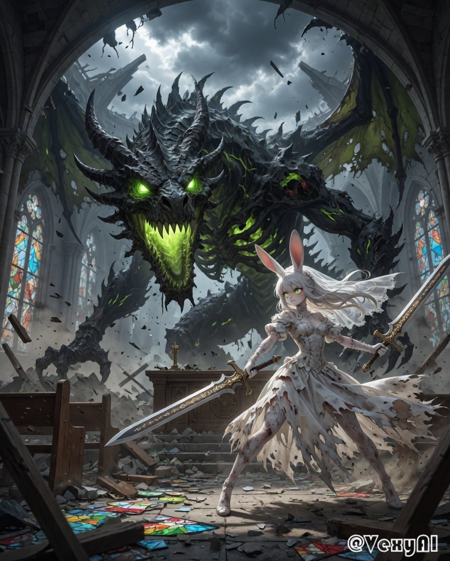 QT: #BlackDragonSlayer
happy 150 Manus <3 
a black dragon threatens the peaceful city of Mossfort and has just ruined the happiness day of Lady Shayra's life, she takes up her swords as leaps into the dragons path, she would slay this beast

some of you may know but Shayra is