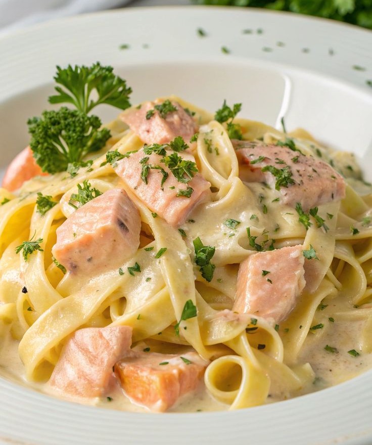 ann_ann886's tweet photo. Creamy Salmon Tagliatelle

Ingredients
For the pasta and salmon:
•250g (8-9 oz) dried tagliatelle (or fettuccine)
•300-400g (10-14 oz) salmon fillet (skinless), cut into bite-sized cubes (fresh or hot-smoked works great)
•1 tbsp olive oil
•Salt and freshly ground black pepper, to taste
For the creamy sauce:
•3 tbsp (40g) unsalted butter
•3-4 garlic cloves, minced
•1 small shallot, finely minced (optional, for extra flavor)
•1 cup (240 ml) heavy cream (or crème fraîche for a lighter version)
•½ cup (50g) freshly grated Parmesan cheese (plus extra for serving)
•½ cup (120 ml) reserved pasta cooking water (or chicken/vegetable broth)
•Zest and juice of ½ lemon
•Handful of fresh parsley, chopped (for garnish)
•Optional add-ins: a handful of baby spinach, 1-2 tsp capers, or a pinch of chili flakes

Instructions
1.Cook the pasta: Bring a large pot of salted water to a boil. Cook the tagliatelle according to package instructions until al dente (still a bit firm). Reserve about ½ cup of the pasta water, then drain the pasta.
2.Cook the salmon: While the pasta cooks, heat 1 tbsp olive oil in a large skillet over medium heat. Season the salmon cubes with salt and pepper. Cook for 3-4 minutes, turning gently, until just cooked through and lightly golden. Remove from the skillet and set aside (it will continue cooking a bit in the sauce).
3.Make the sauce: In the same skillet, melt the butter over medium heat. Add the minced garlic (and shallot if using) and sauté for 1 minute until fragrant — don't let it brown.
https://t.co/fEEqKH7YxD the cream sauce: Pour in the heavy cream and bring to a gentle simmer. Stir in the Parmesan cheese until it melts and the sauce thickens slightly (about 2-3 minutes). Add a splash of reserved pasta water to loosen it if needed. Season with salt, pepper, lemon zest, and a squeeze of lemon juice. Taste and adjust.
5.Combine everything: Add the cooked salmon back into the skillet along with the drained tagliatelle. Toss gently to coat the pasta in the sauce. If using spinach or capers, stir them in now until wilted. Add more pasta water if the sauce is too thick — it should be silky and coat the noodles nicely.
6.Serve: Divide into bowls, garnish with chopped fresh parsley and extra grated Parmesan. Serve immediately with a side of lemon wedges if desired.