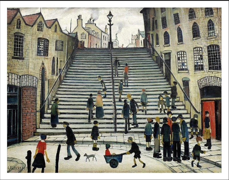 AndyH_Engineer's tweet photo. Just slightly further down the street is the site of the "black stairs" captured by LS Lowry https://t.co/TwuMX8RNjN