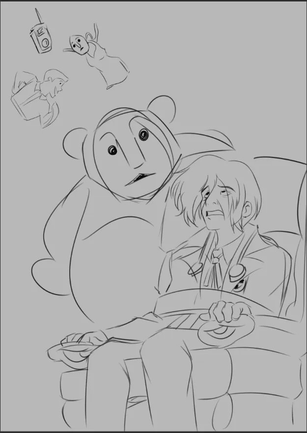 A sketch that never gets finished