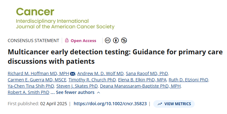 JournalCancer's tweet image. Today at #AACR26: Robert A. Smith PhD (@AmericanCancer) presents on "Contextual Challenges in Interpreting Performance of Blood-Based Early Cancer Detection Tests" at 3:10pm (DC02). 

See #OpenAccess related work from Dr. Smith and colleagues: acsjournals.onlinelibrary.wiley.com/doi/10.1002/cn…

@OncoAlert