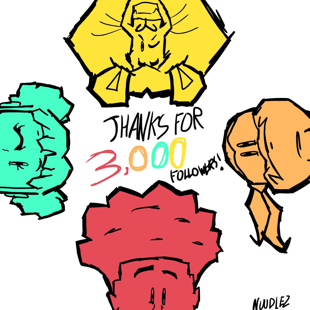 THANK YALL FOR 3K &amp; THE SUPPORT OF #TheNewFourIdiots! 

I never expected to blow up so much with the help of these four goofballs. I’m super thankful that my bits of them have made all of y’all smile. Thanks a lot, and expect more adventures soon!