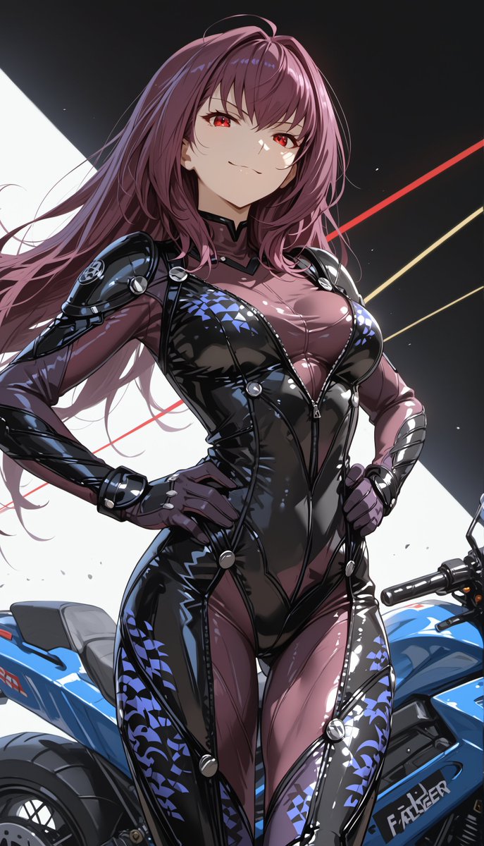 oneesan_aiart's tweet image. Scathach — as a racing queen, she radiates elegance and dominance, combining speed, style, and a presence that commands every spotlight 🏁✨ #Scathach #FateSeries #FateGrandOrder