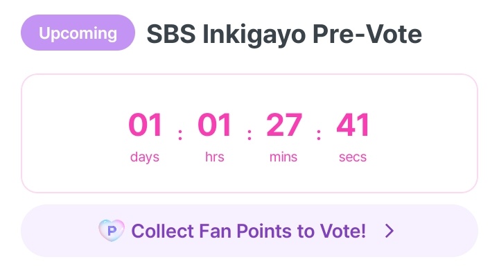 VoteRain_'s tweet photo. Don’t forget to collect fan points to vote on Inkigayo — you just need to watch ads. https://t.co/PD5oS2oSet