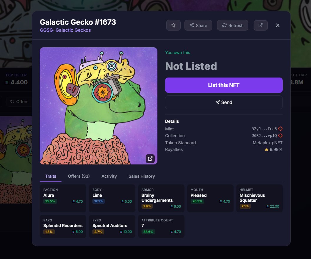 Picked up this <a href="/GalacticGeckoSG/">🟩Galactic Gecko Space Garage 🦎 🛸 🪐</a> yesterday on @Orbis and wow, you guys are loud on the TL. 

My X notifications were crazy. 

Going to have to make sure I didn't miss anyone. <3