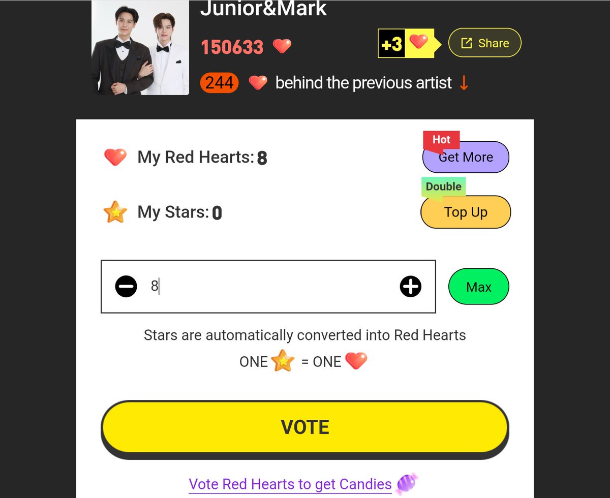 xjj_ruby's tweet image. 17+8=25❤️  Vote Completed!!!💛💙

#JuniorMark
#Markjrtn
#Junior