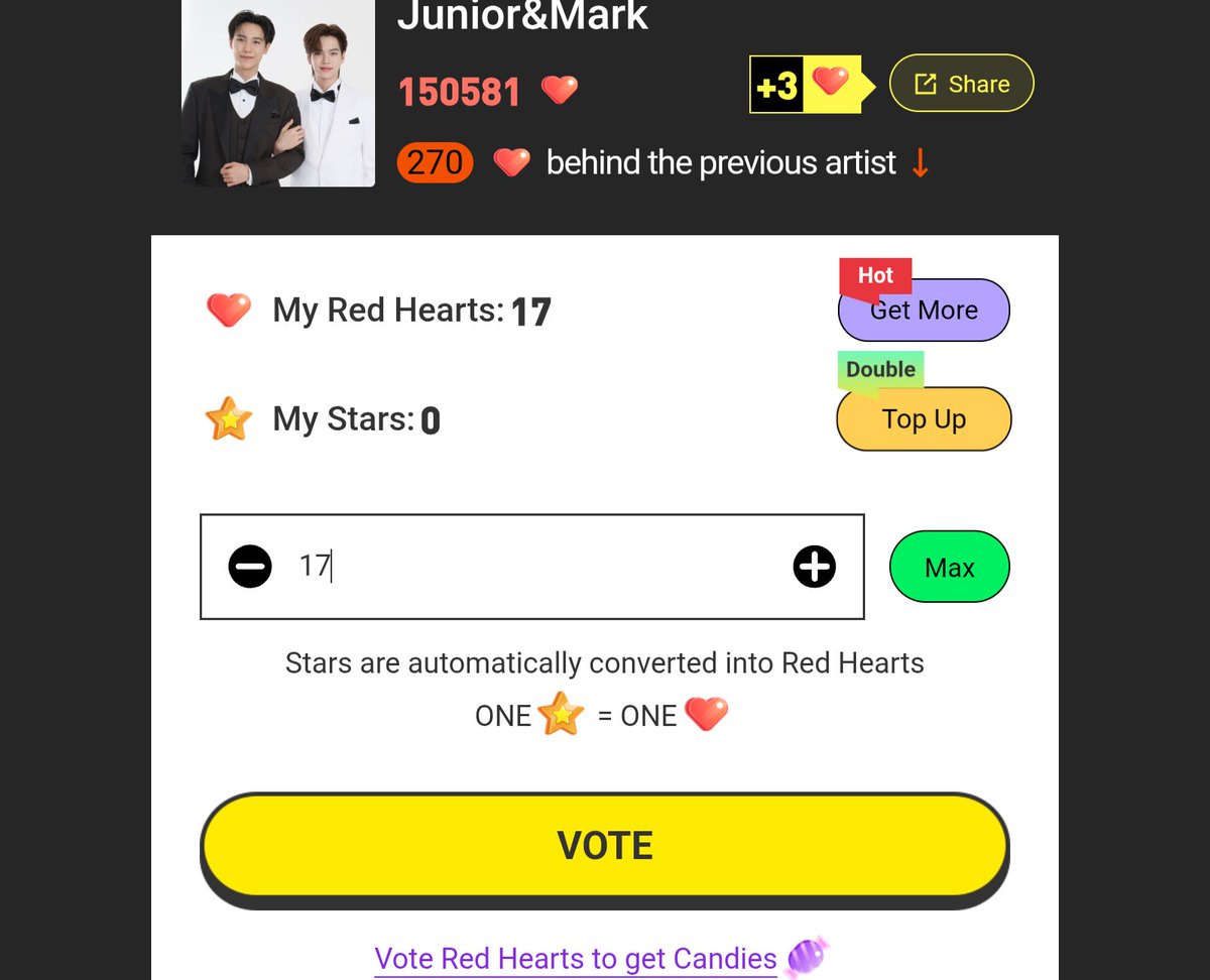 xjj_ruby's tweet image. 17+8=25❤️  Vote Completed!!!💛💙

#JuniorMark
#Markjrtn
#Junior