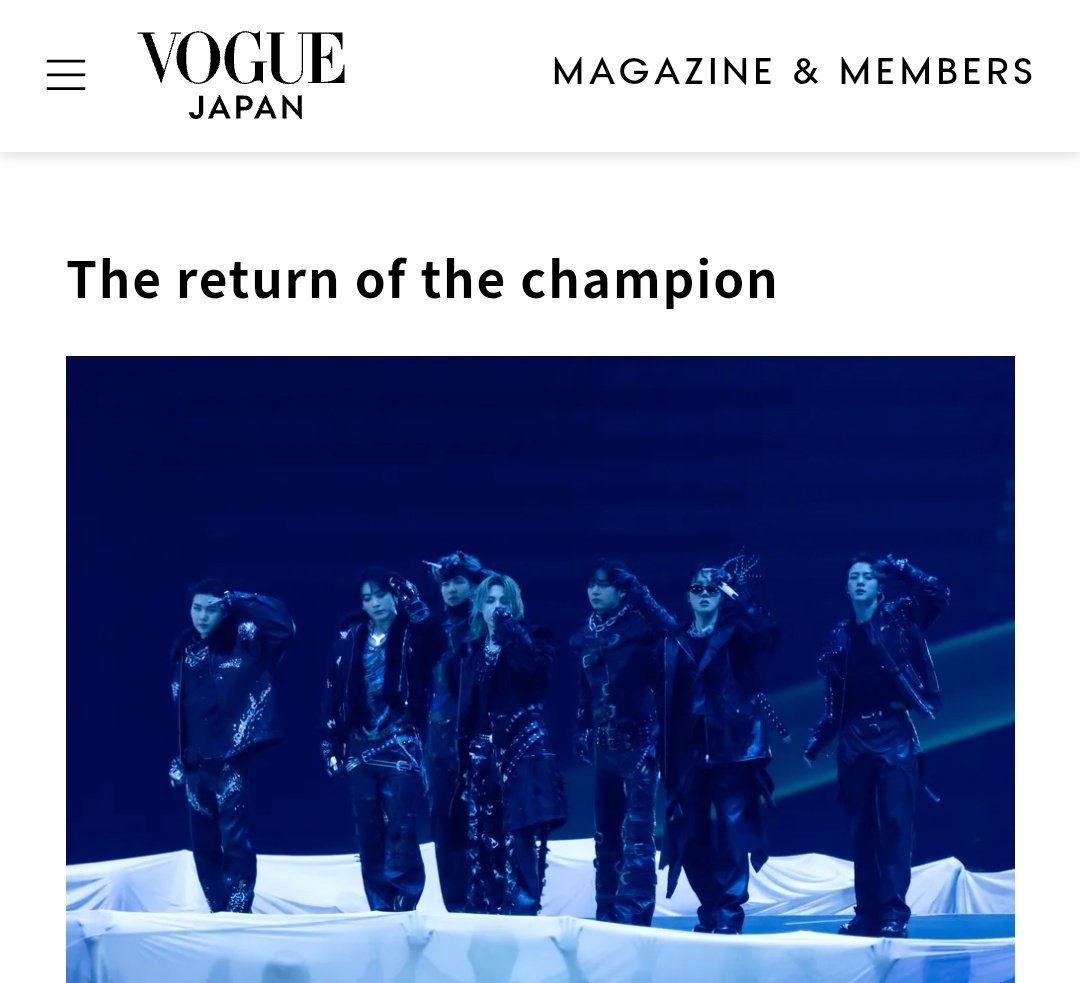 [VOGUE JAPAN] “The return of the champion” 🔥