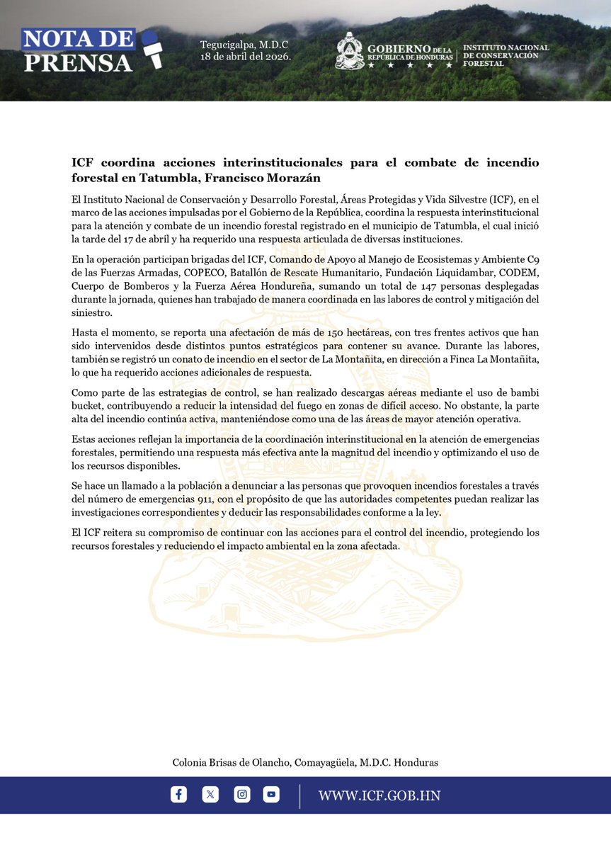 Instituto Nacional de Conservación Forestal tweet media