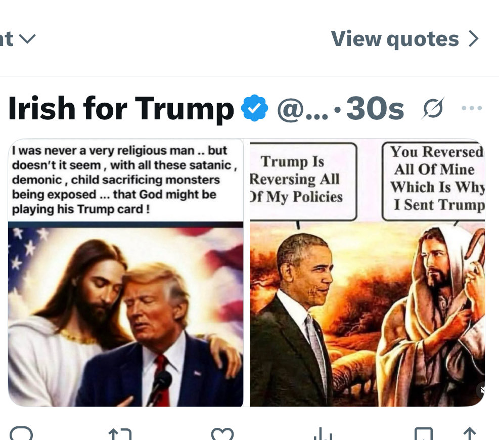 Irish for Trump tweet media