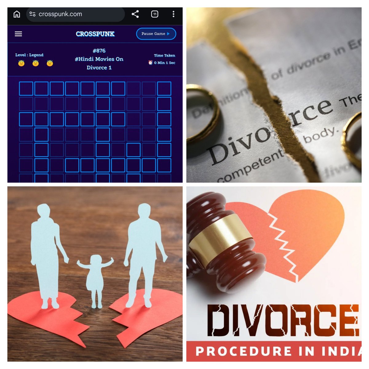 apurvnagpal's tweet image. #Divorce * #Bollywood ⚖️

#CrossPunk showcases some Hindi Movies 🍿 on the painful end to marriages 💔

Play today's #game, Part 1, here ⏯️ crosspunk.com 🥂