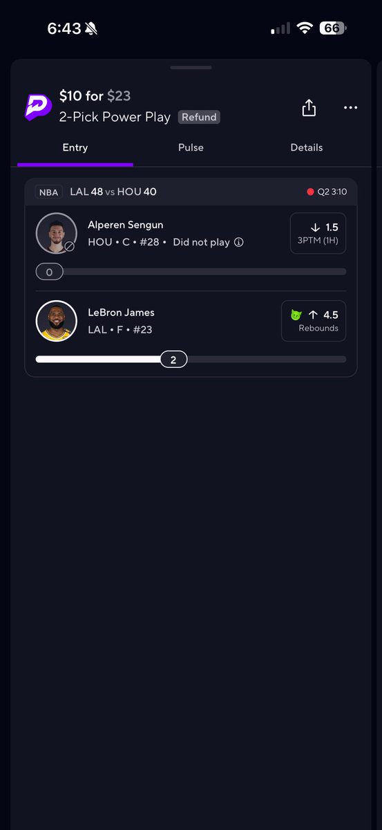 ctxtone's tweet photo. #prizepicks wth is this bs ?… sengun is playing lol.. why did you guys refund me?! https://t.co/jxCQcoD61J