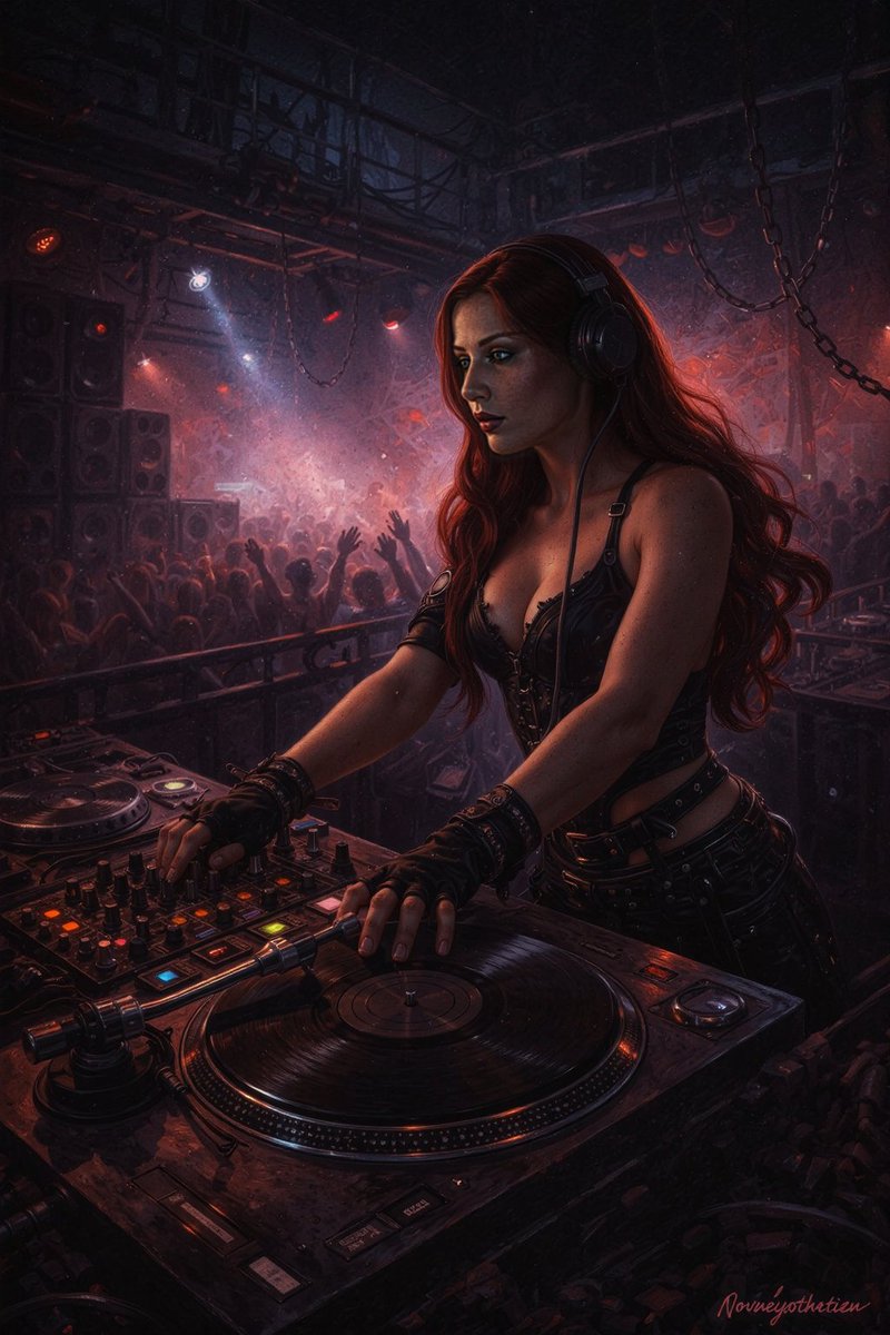 BriFelk's tweet image. I did a Deviantart challenge. I like how it turned out. 
#AIart #DJ