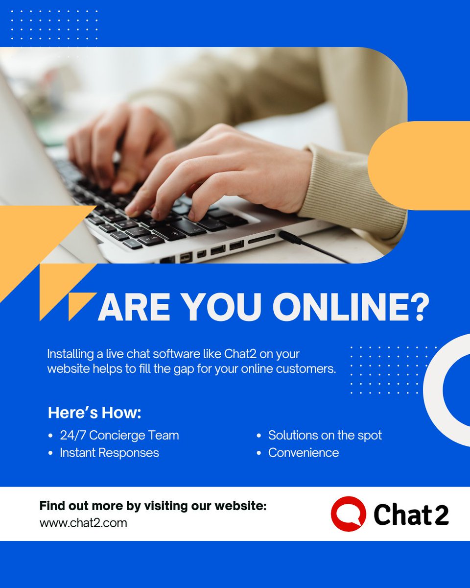 wwwchat2com's tweet photo. 🚀 Are you online? Power up your website with Chat2 and never miss another customer query. Real-time support = real-time results.

#OnlineSupport #CustomerEngagement #Chat2Results https://t.co/fG5Hg4PdPw