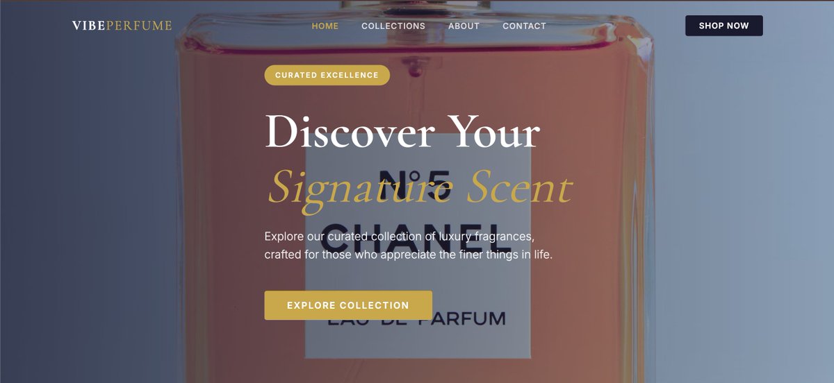 VaibhavSaini_1's tweet image. just shipped VIBE PERFUME 🛍️✨

MERN stack perfume store

→ React 18 + TypeScript
→ filtering, lightbox gallery
→ star ratings &amp;amp; reviews
→ glassmorphism UI

from idea to deployed 🚀

vaibhav-0924.github.io/VIBEPERFUME/

#buildinpublic #learninpublic #webdev #react #fullstack