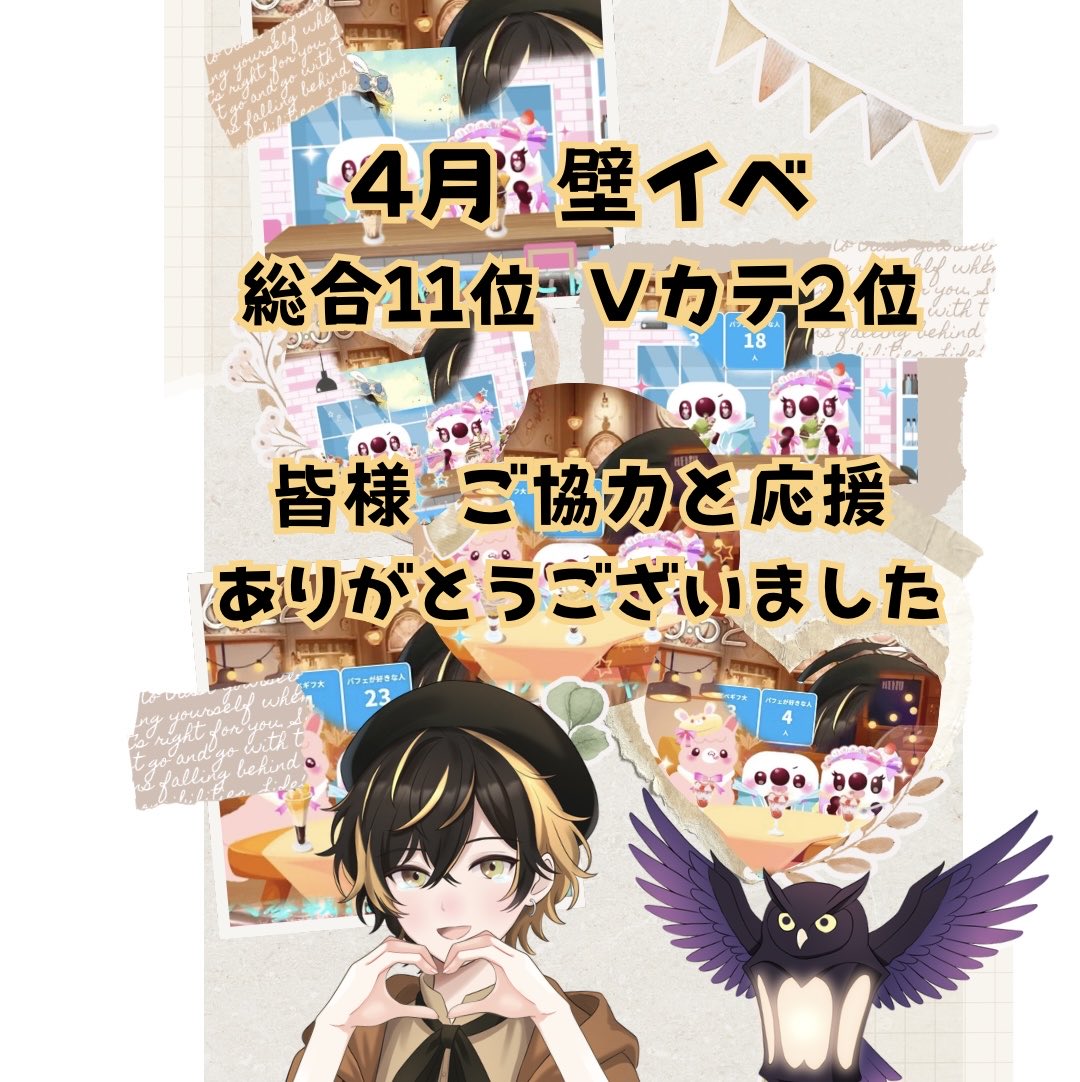 燈蜜テノア@壁総合11位Ｖカテ2位thx🥰 tweet media