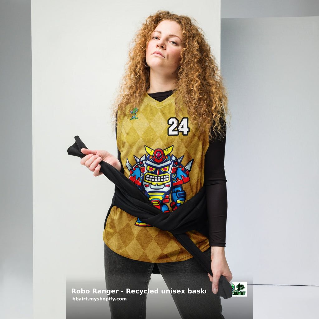 thebbairt's tweet image. Unleash your inner guardian with the "Robo Ranger" Golden Argyle jersey! Perfect for court dominance or street style, it’s crafted from 100% recycled polyester that'll keep you cool. Get yours today at the lowest price of $54.99! shortlink.store/jgmfiz-eeff6 #Ballers #GadgetGuardians