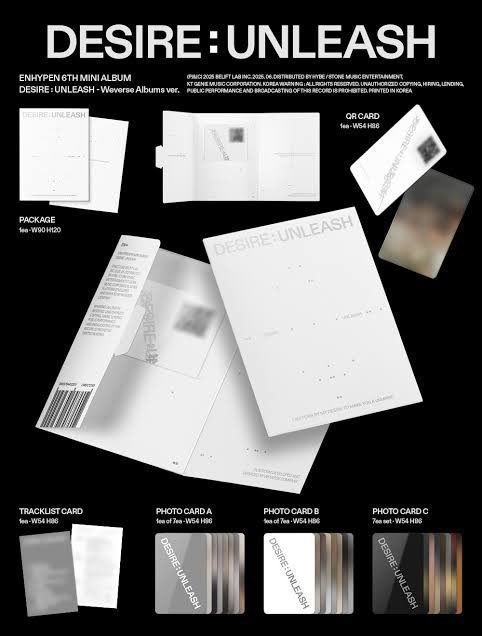 ENHYPEN (엔하이픈) DESIRE : UNLEASH (Weverse Albums ver.)
Unopene Album Sell 양도 미개봉 앨범 양도 sell 미개봉앨범 양도 New and unopened Albums

0.1
Onhand
300pcs take all only
ENHYPEN (엔하이픈) 앨범 현물 대량 벌크 양도 현물
정원 희승 성훈 제이 제이크 선우 니키