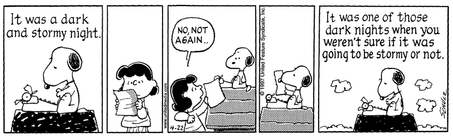 mychiller's tweet image. One of those nights you check the weather a few times 
#peanuts from April 22, 1997