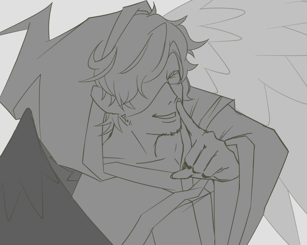 sanDevourer's tweet image. never trying lineart again 
wip #telamon