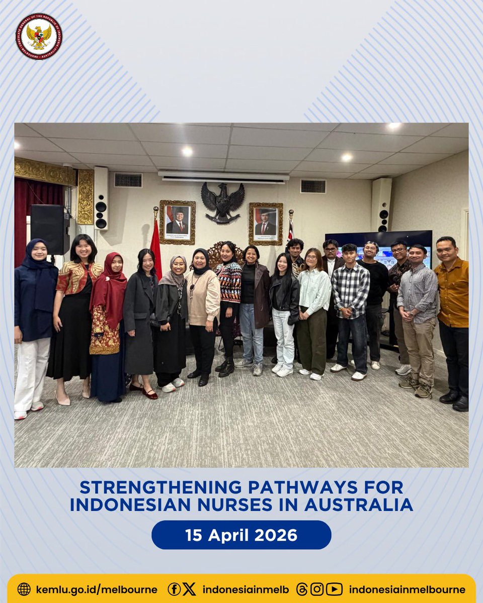 IndonesiaInMelb's tweet image. Strengthening pathways for Indonesian nurses in Australia.

Read the full article:  
kemlu.go.id/melbourne/beri…

#IniDiplomasi #IndonesiaUntukDunia #DemiNKRI #IndonesianWay #RintisKemajuan