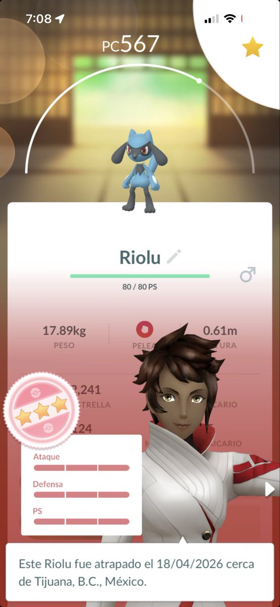 midjis's tweet photo. Casi no pude jugar, pero con solo 7 huevos eclosionados durante el evento, salió el 100% #Riolu #PokemonGo https://t.co/7Im38OzdPv