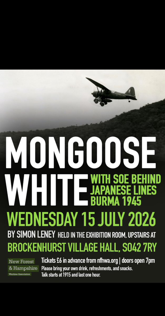 SimonLeney's tweet photo. And in Burma where 357 SD sqn supported #Force136, especially during #OperationCharacter. In the final months of the war the Lysanders were their lifeline. To hear more of that story, come along to my talk in July 🙏 https://t.co/AL7mOTMK2e