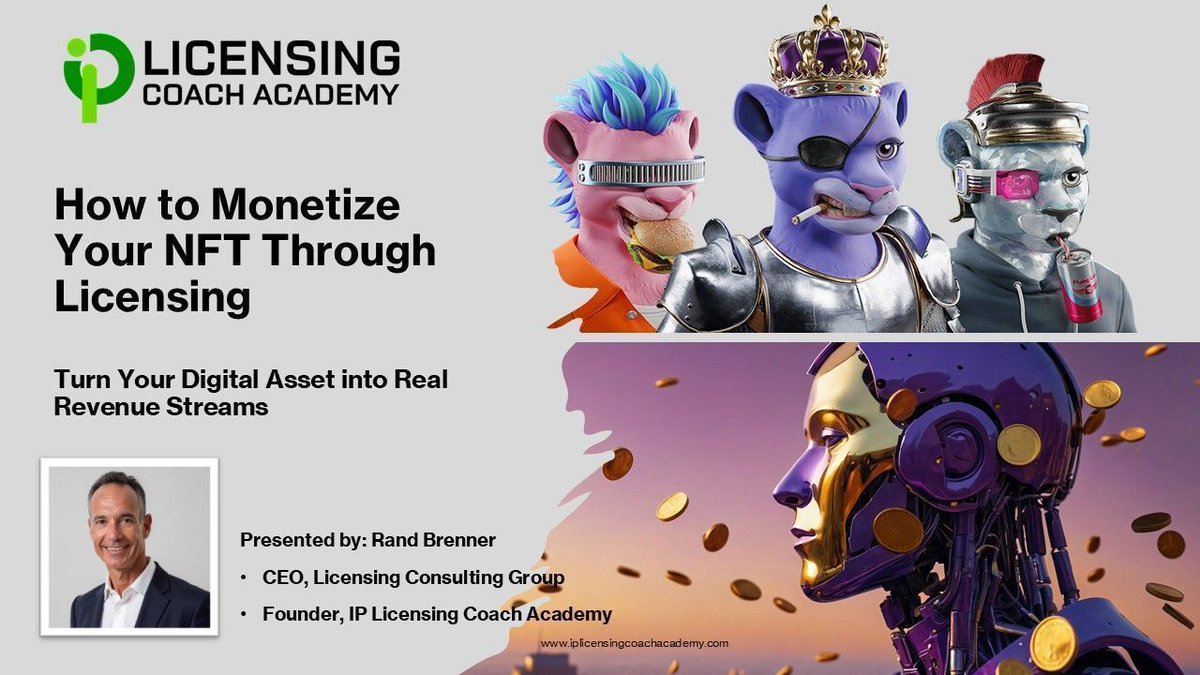 Licensingguy's tweet image. Most NFT owners are sitting on assets they don’t know how to use.

Not because the opportunity isn’t there.

Because nobody showed them how to monetize it.

👉 iplicensingcoachacademy.com/workshop-signu… 

#NFT #Web3 #IPLicensing