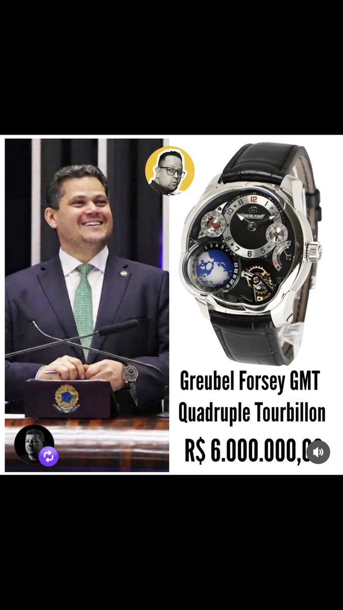 SergioPolachin1's tweet photo. @marsiglia_andre @MariaEl85587573 PORRA MEU.!!!
QUE MONTÃO 
DE DINHEIROS,
@davialcolumbre 
PRA COMPRAR 
ESSE RELÓGIO,NÉ 
VOCÊ
VENDEU
UM MONTÃO
DE CABEÇAS,ÉH.??? https://t.co/dqqBGJLSuf