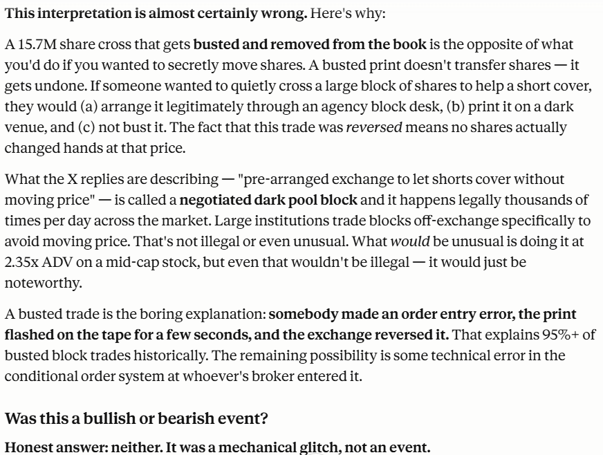DaveMaseee's tweet photo. @NicolasFlamelX @ChelApples Posted this in a few other similar posts. I had Claude analyze the trade and posts related to it. Sounds like just an error and a non-event. https://t.co/WQnHM00ZYh
