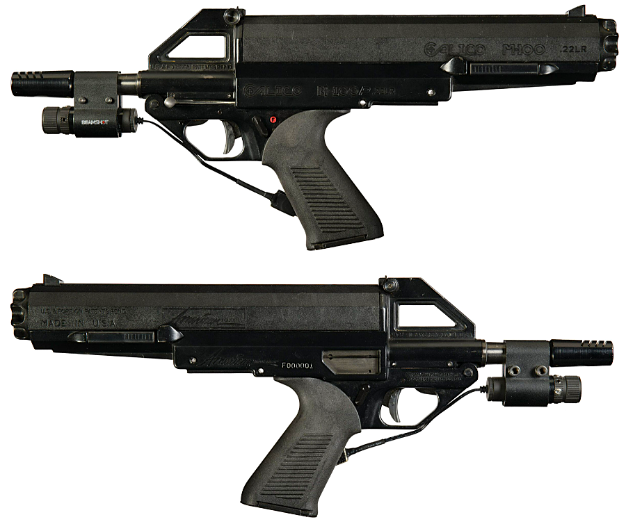 1986 American Industries Calico M-100P pistol with Beamshot laser from the personal collection of Calico's president.