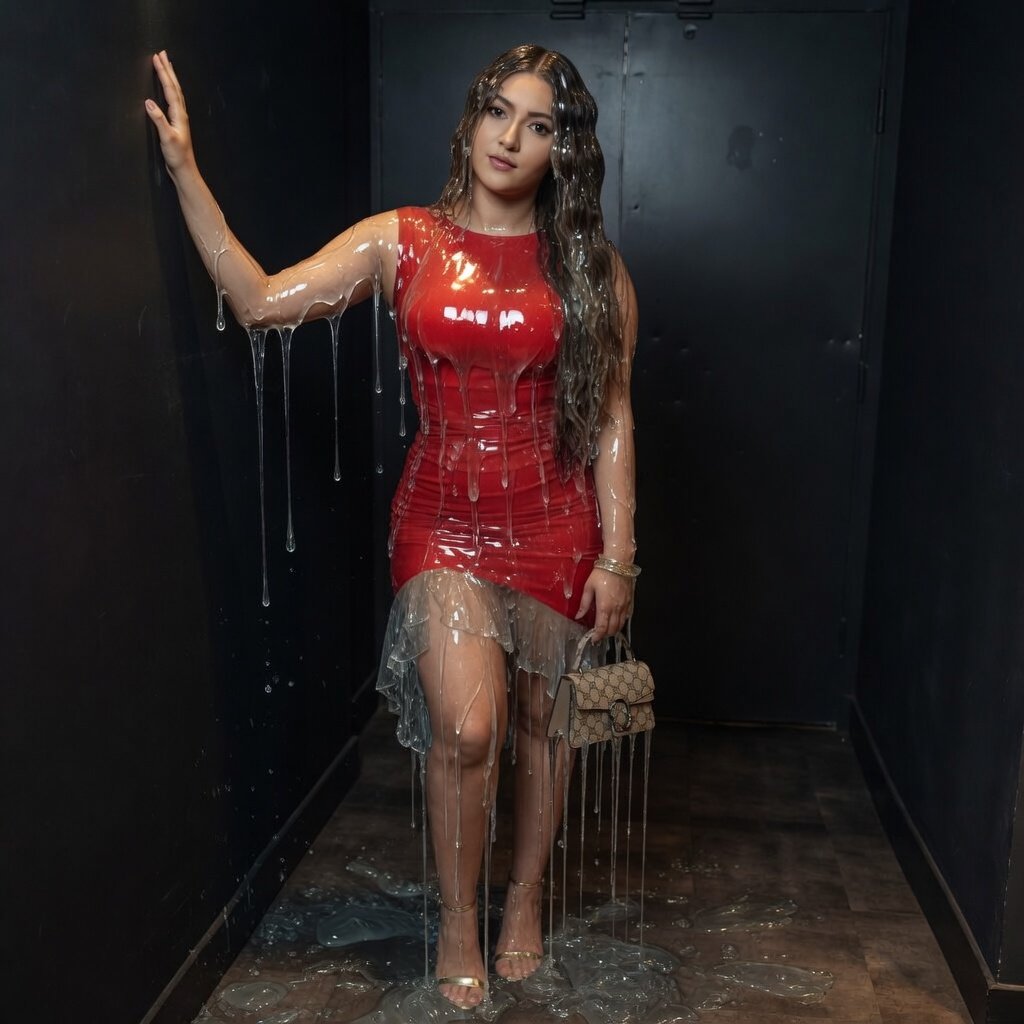 theconman1990's tweet image. Yasmin gets slimey at a nightclub. #messy #slime #slimed #nightclub