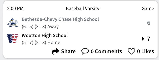 MoCoBaseballLog's tweet photo. 🔥COMEBACK ALERT🔥

Patriots go down 6-0 early to the Barons but storm back late to steal the win. Blake Graham HR and Maxwell Scherr brings home the game winning and go ahead RBIs. Wootton's first win vs. BCC in many many years. Darkhorse team once again.👏 https://t.co/jW9si1ucVq