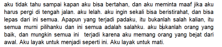 leafadila's tweet photo. TW: Child Molestation, Suicidal Ideation

aku minta maaf jika kata kataku terdengar cringe, aku hanya ingin mengutarakan perasaanku saat ini 🥀 https://t.co/OPMxd68lMa