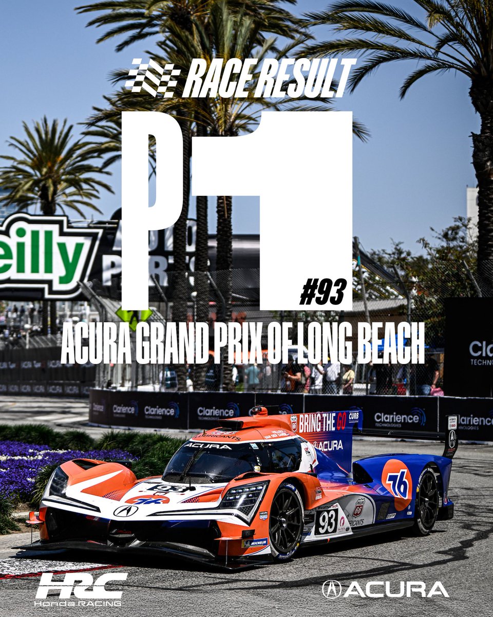 HondaRacing_US's tweet image. VICTORY ON HOME TURF 🏁🏙️ The No. 93 Acura ARX-06 secures the win in the Acura Grand Prix of Long Beach!
