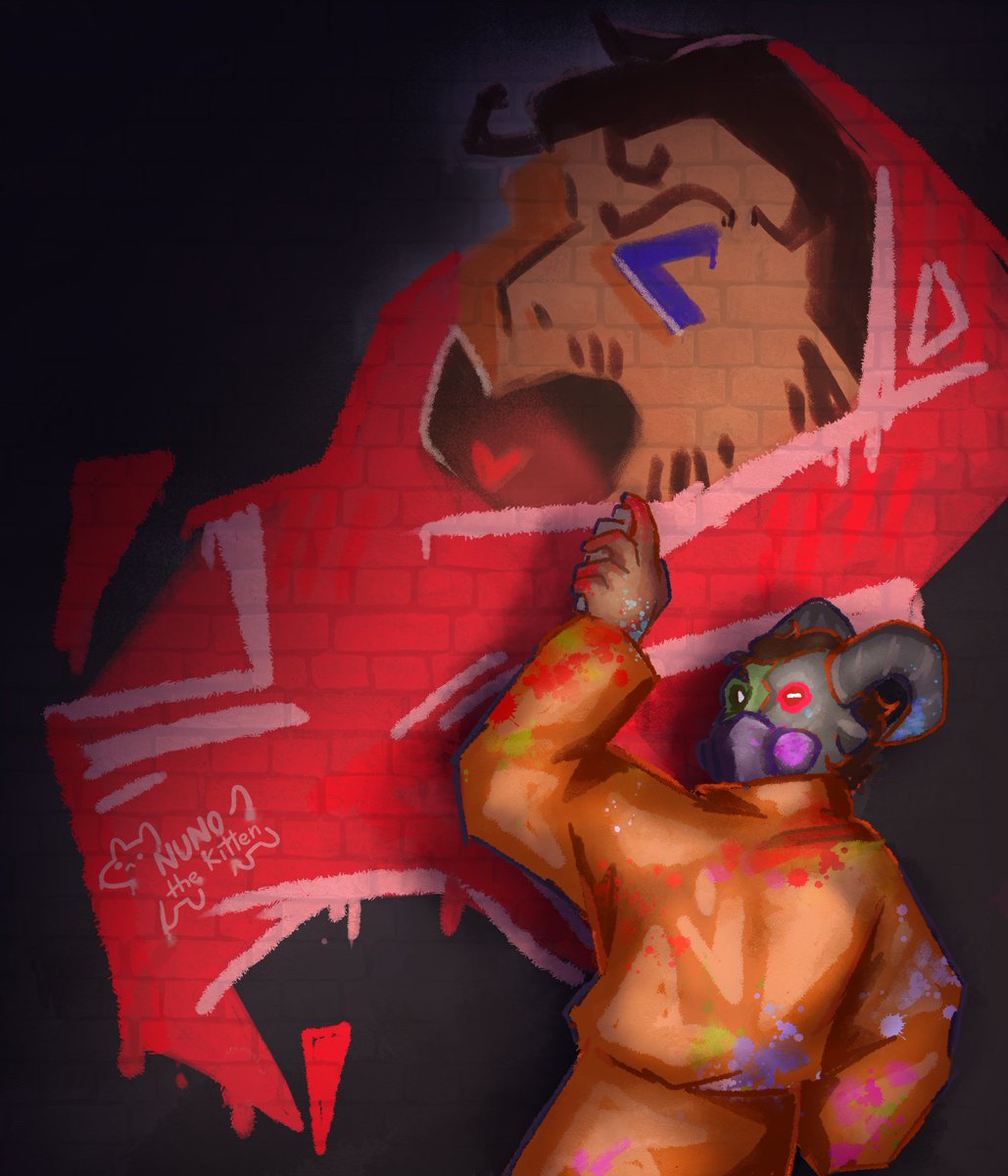 Nuno_theKitten's tweet photo. A little Babydubs graffiti won't hurt right.... 
#docm77 #docm77fanart @docm77 https://t.co/moVfdJYt0P