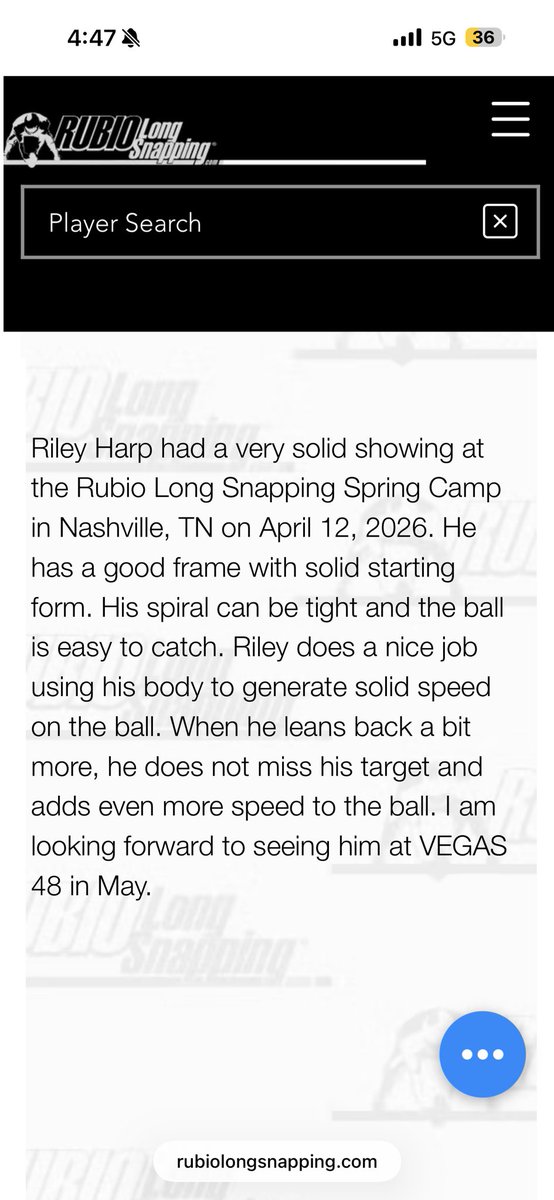Riley Harp | 4⭐️ Long Snapper ‘28 tweet media