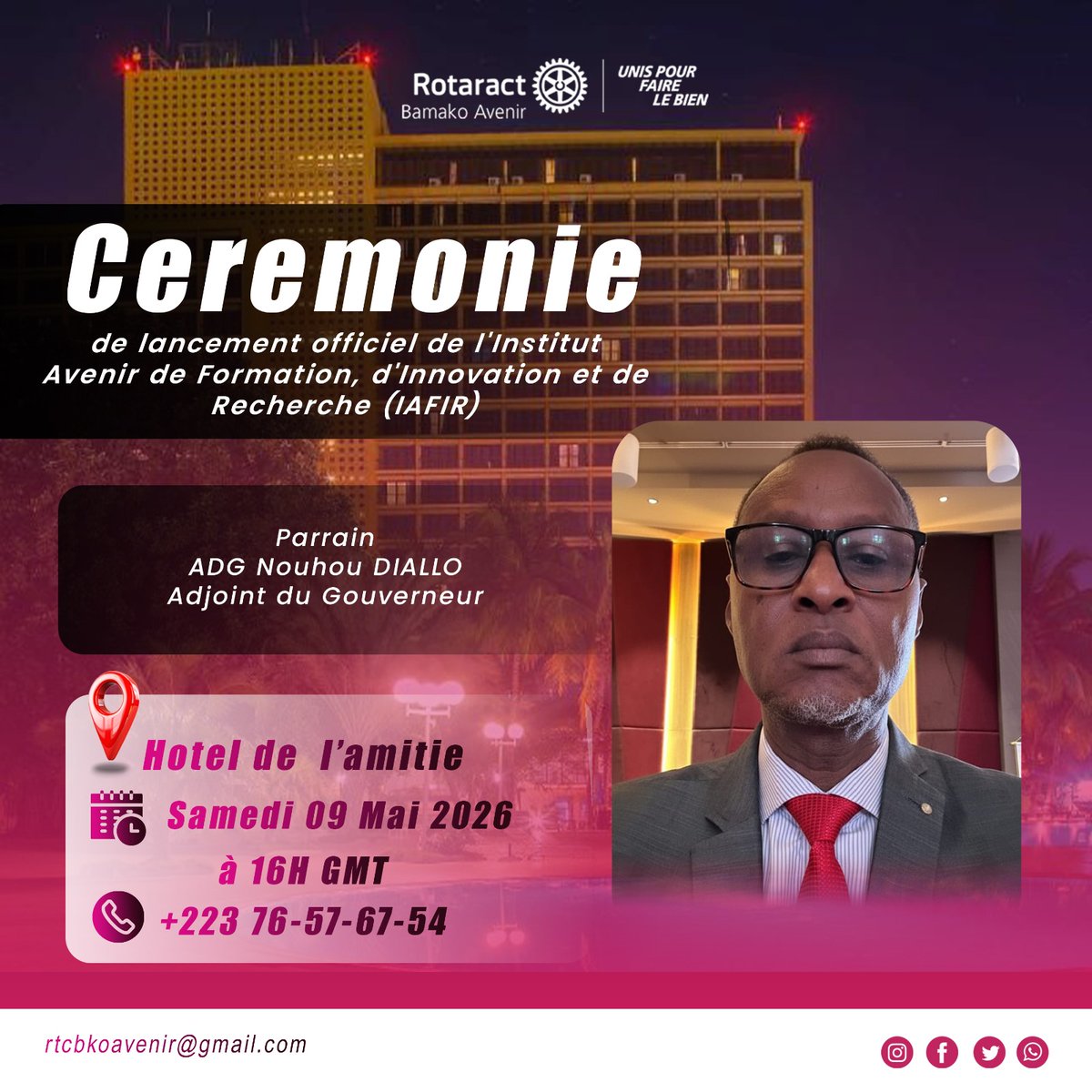 avenir_bamako's tweet photo. 𝗖𝗘́𝗥𝗘́𝗠𝗢𝗡𝗜𝗘 𝗗𝗘 𝗟𝗔𝗡𝗖𝗘𝗠𝗘𝗡𝐊𝗜𝗻𝘀𝘁𝗶𝘁𝘂𝘁 𝗔𝘃𝗲𝗻𝗶𝗿 𝗱𝗲 𝗙𝗼𝗿𝗺𝗮𝘁𝗶𝗼𝗻, 𝗱’𝗜𝗻𝗻𝗼𝘃𝗮𝘁𝗶𝗼𝗻 𝗲𝘁 𝗱𝗲 𝗥𝗲𝗰𝗵𝗲𝗿𝗰𝗵𝗲
==°°°== 𝗜𝗔𝗙𝗜𝗥 ==°°°==

𝗣𝗮𝗿𝗿𝗮𝗶𝗻
Dr 𝗡𝗼𝘂𝗵𝗼𝘂 𝗗𝗜𝗔𝗟𝗟𝗢
𝗔𝗱𝗷𝗼𝗶𝗻𝘁 𝗱𝘂 𝗚𝗼𝘂𝘃𝗲𝗿𝗻𝗲𝘂𝗿 https://t.co/V4pPjiB7Ci