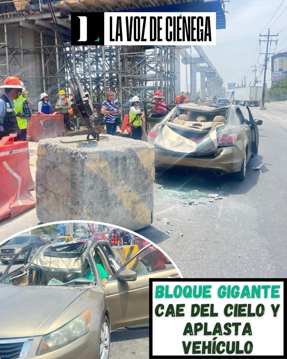 lavozdecienega's tweet image. 🚦🚧 #Tráfico, #obras… y ahora #concreto cayendo del #cielo, así fue el #accidente en la #Línea6 del Metro...