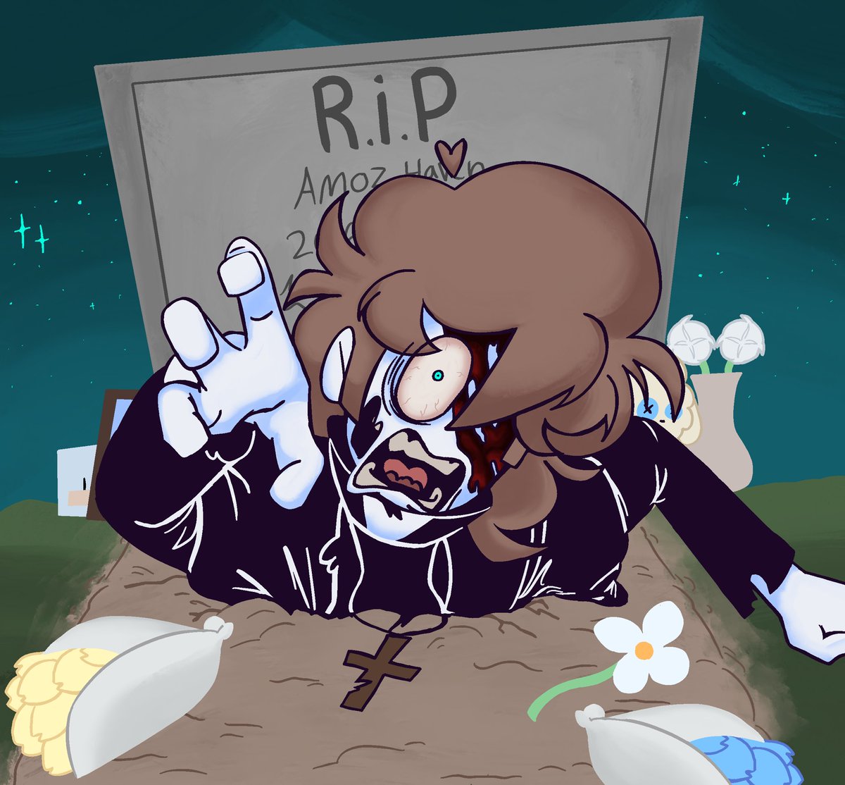 itzk3n_0's tweet image. “Coming back from the dead”
#Spookymonth #oc//#Amozhaven
#Spookymonthfandom #Art
#fypage