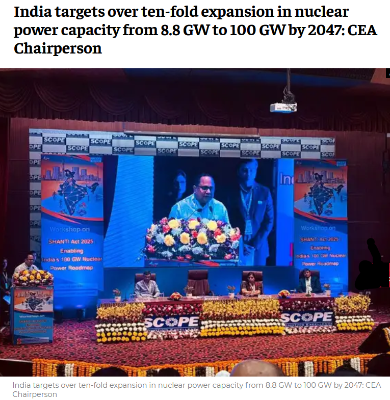 quakes99's tweet image. ⚡️An Inaugural Session to Focus on #India's 100GW #Nuclear Power Roadmap👥⚛️🏗️🗺️👀🇮🇳 was held in New Delhi on Friday, at which the Central #Electricity Authority (CEA) reaffirmed the over ten-fold expansion target from 8.8GW to 100GW by 2047🏎️🔥🤠🐂#Uranium