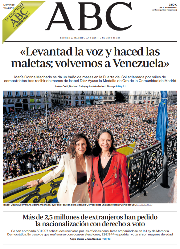 abc_es's tweet photo. La portada y la Dos de ABC. Pronto, en @abckioskoymas https://t.co/hgkayYk6A2