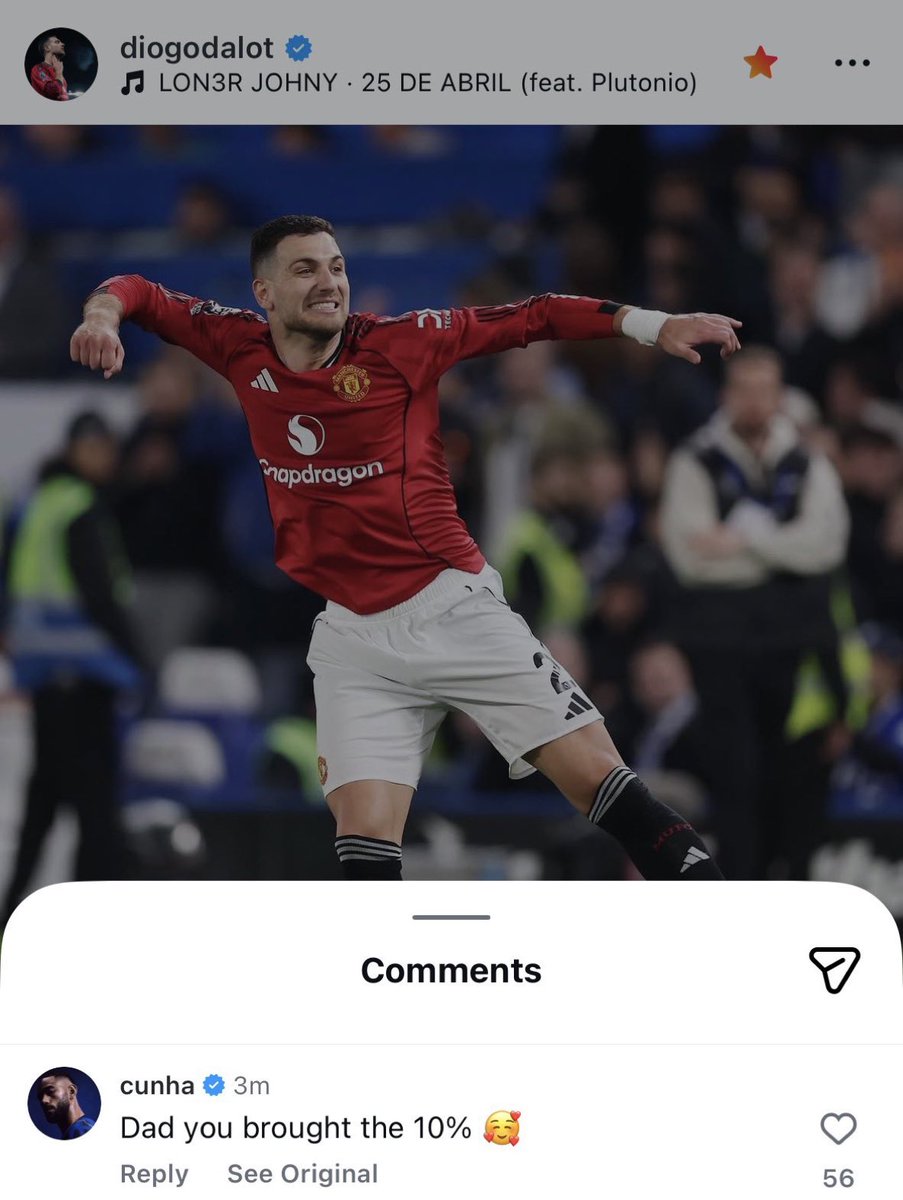 UtdForever7's tweet image. 🚨📲 Matheus Cunha replies to Dalot:

“Dad, you brought the 10% 🥰”

*Why i think that 10% is the sell-on clause on someone he locked during the game? 👀🔐